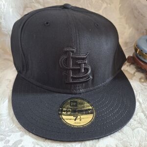 NEW - New Era St. Louis Cardinals Baseball Black Cap with Black Embroidery